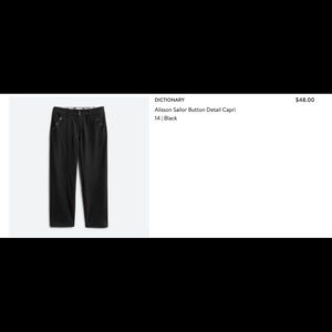 Dictionary Alisson Sailor Button Detail Capri - 14 Black